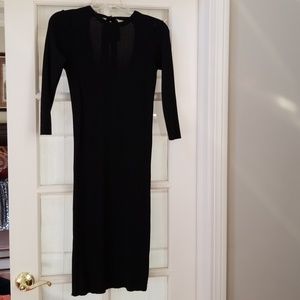 Zara black knit midi dress size small